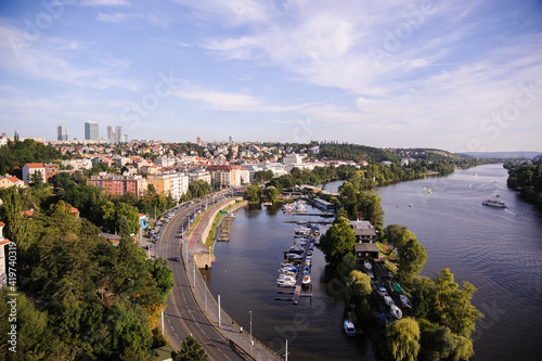 Beautiful view on the river Vltava, Prague