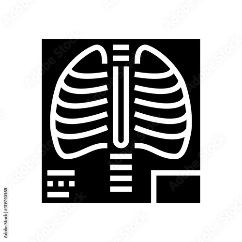 x-ray radiology glyph icon vector. x-ray radiology sign. isolated contour symbol black illustration