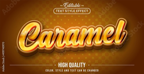 Editable text style effect - Caramel text style theme.