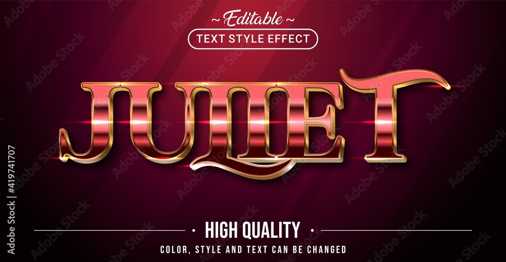 Editable text style effect - text style theme.