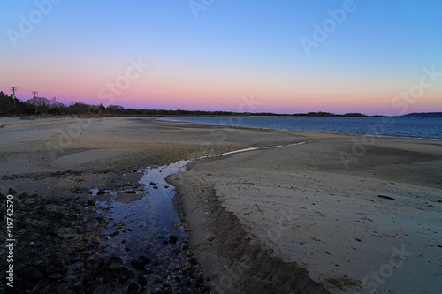 Sunset sky over the Sandy Hook Bay in New Jersey, United States