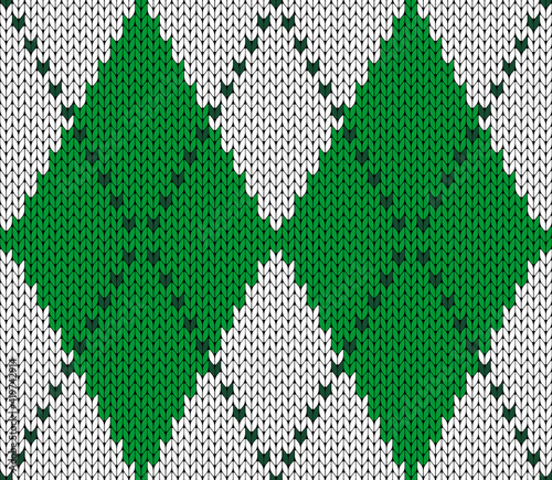 Knitted argyle St. Patricks day pattern