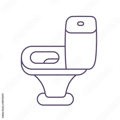 Toilet bowl line icon