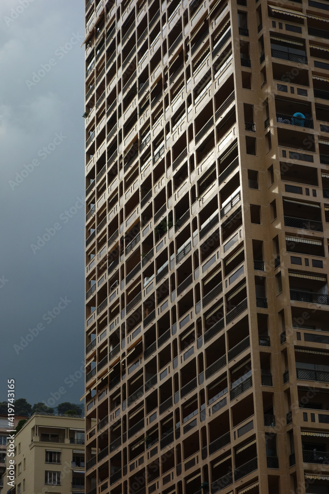 building in late afternoon with clouds building in late afternoon with clouds