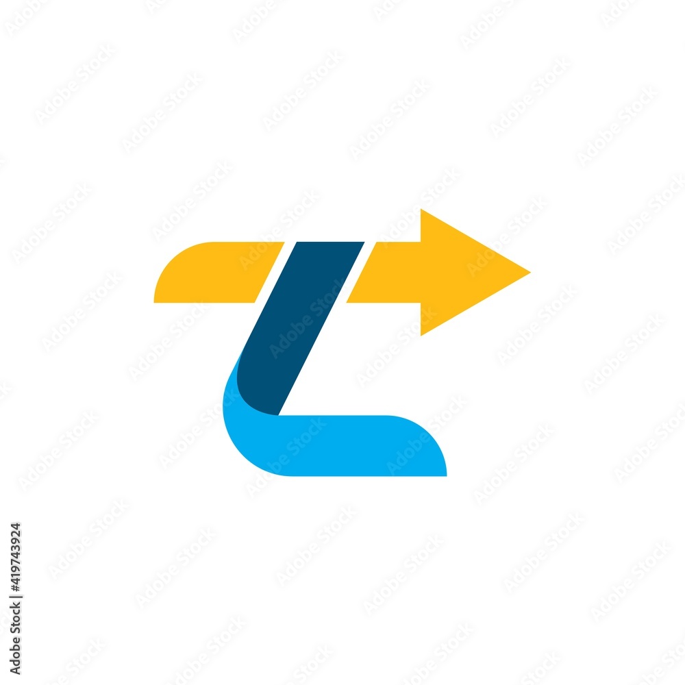 zl letter arrow icon business vector design zl letter arrow icon business vector design