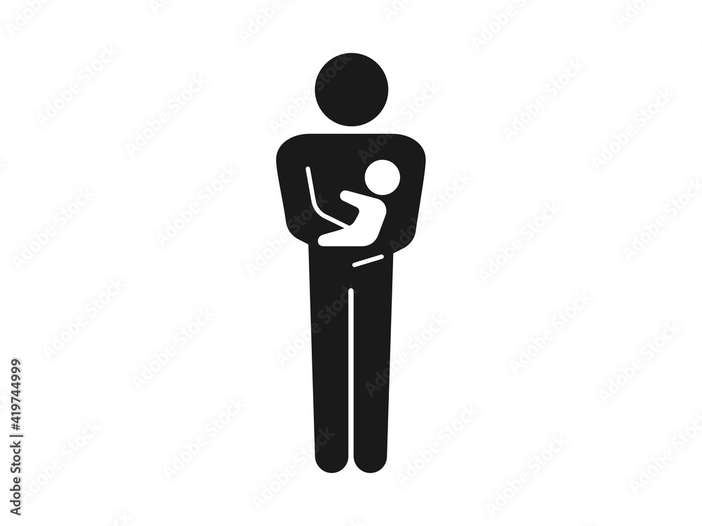 Obraz premium 赤ちゃんを抱っこしている人のアイコン
