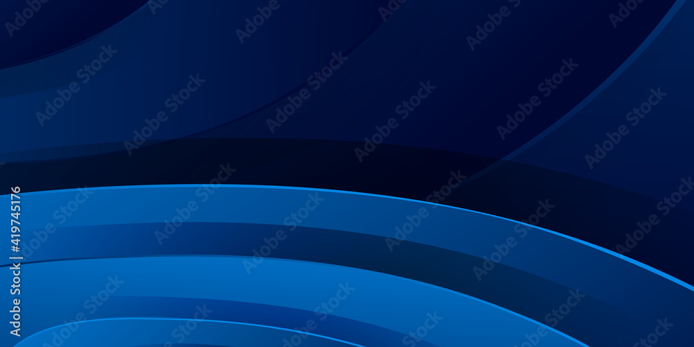 Fototapeta premium Blue wave abstract 3d background with swirl circles