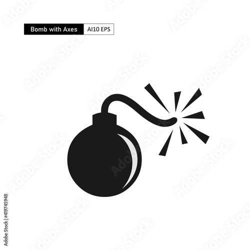 Flat icon of a bomb with a wick. Usually used to mark dangerous areas that are prone to explosion such as mining areas or industrial laboratories.