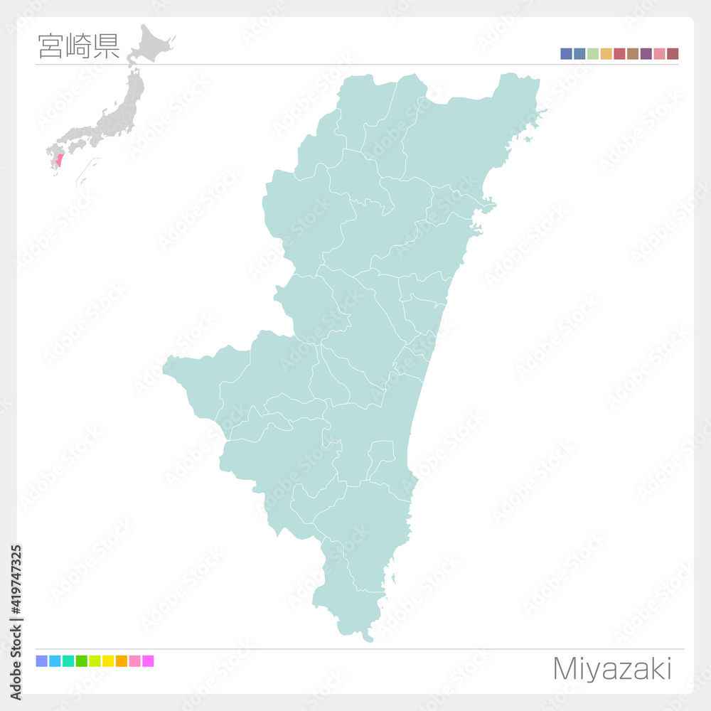 宮崎県・Miyazaki（市町村・区分け）