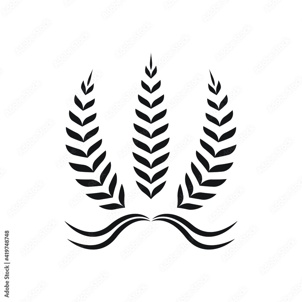 Cereals icon design. Wheat Agriculture symbol vector sign isolated on white background. 