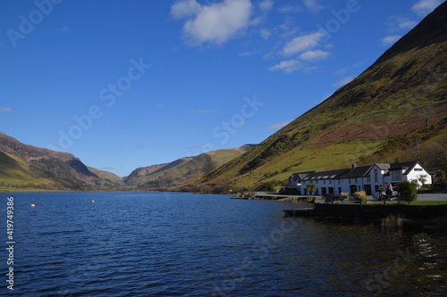 a view of tal-y-llyn lake looking over to the valley in the background