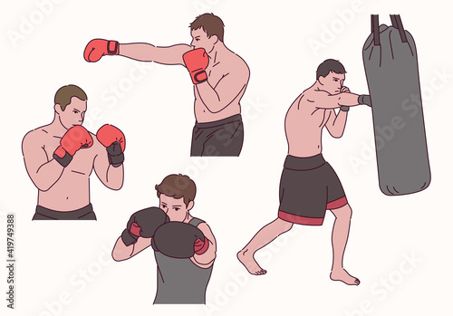 Boxer's postures.