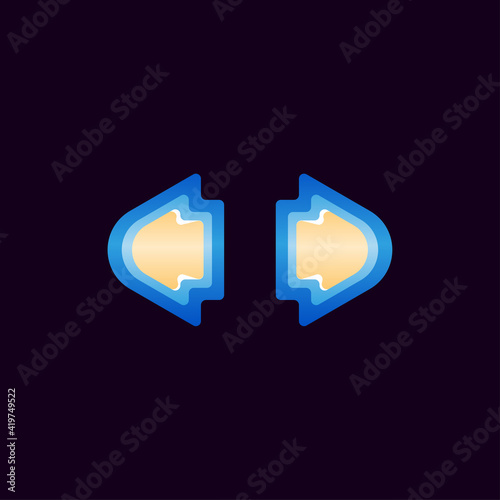Free Download set of fantasy game ui glossy button arrow set for gui asset elements vector illustration - GFXLoad