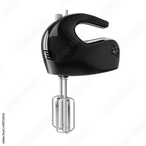 Konstfotografi Black electric hand mixer isolated on a white background