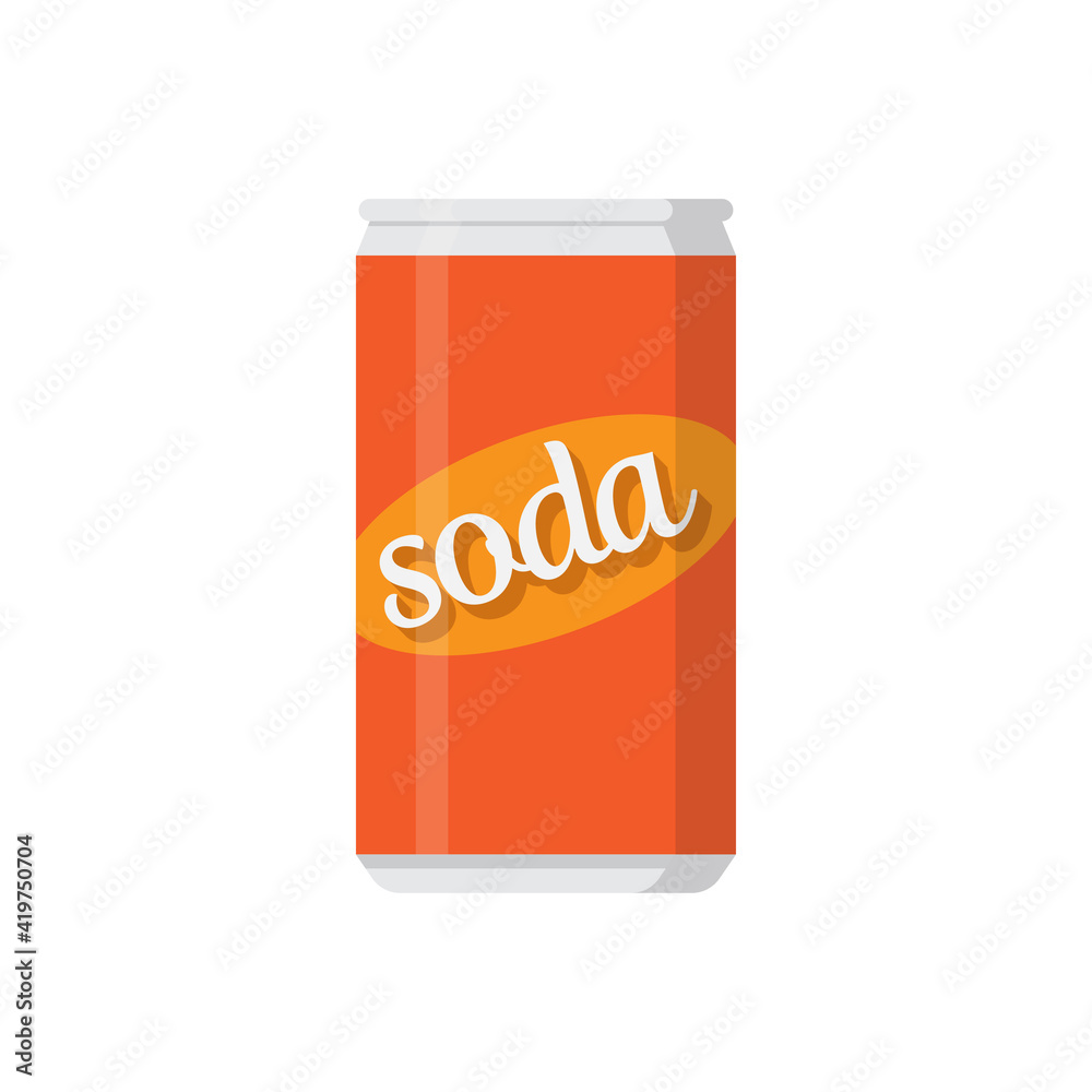 Soda drink, soda can on white background vector illustration Soda drink, soda can on white background vector illustration