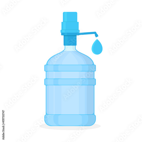 Drinking water, gallon drinking water pump on white background, vector illustration