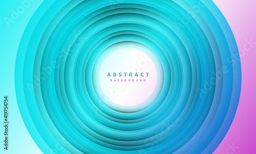 Gradient background. Abstract circle paper cut smooth color composition.