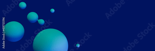 3D rendered abstract blue and green spheres