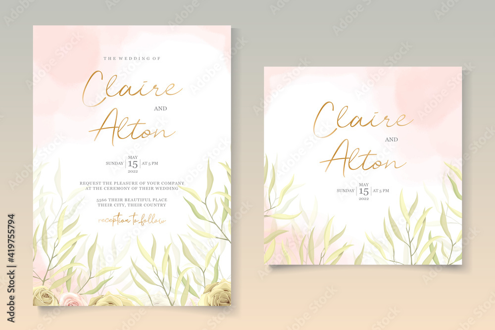 Floral wedding invitation card design
