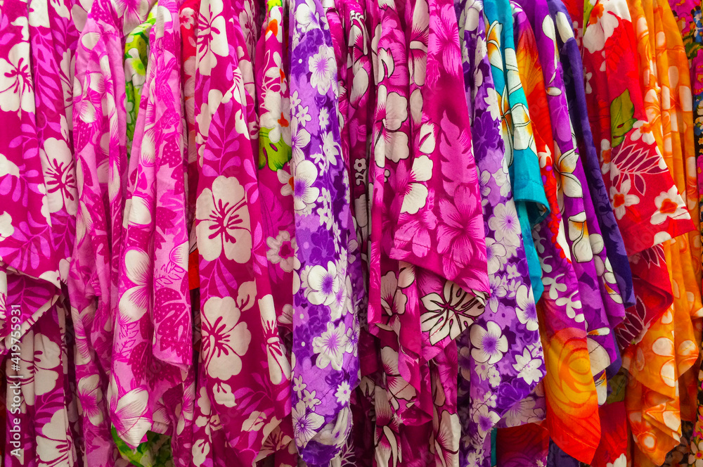 Colorful asian cloth fabric style for background used, thai pattern ,
