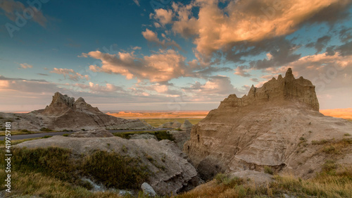 Dramatic summer sunrise in the Badlands National Park in South Dakota. © Nathaniel Gonzales