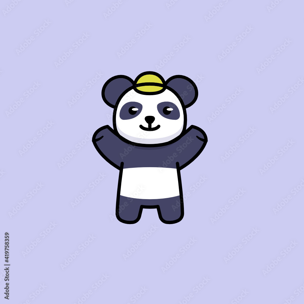 Cute panda nerd student mascot design Cute panda nerd student mascot design