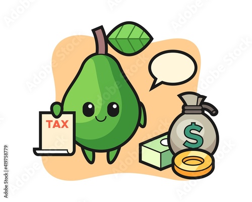 Character cartoon of avocado as a accountant