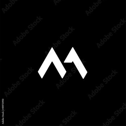 sign logo, Initial Letter AM bold logo design 