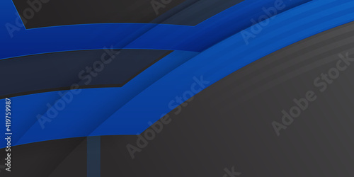 Black and blue modern material vector header with a hexagonal mesh. Design banner with polygonal grid and blank space for your logo. Abstract website design, vector illustration