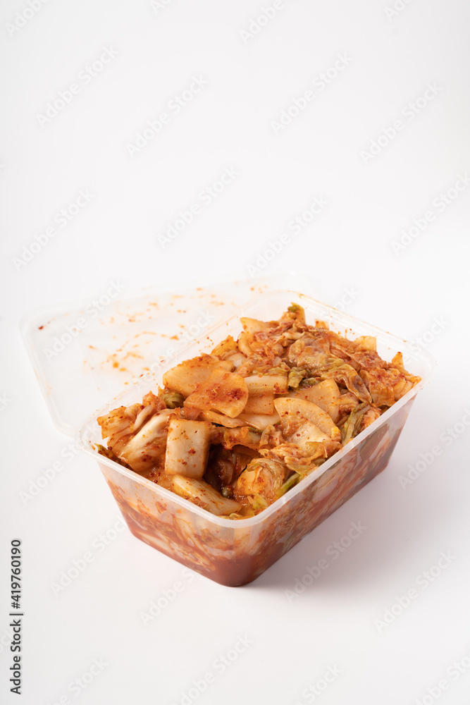 Fresh spicy cabbage on pure white background Fresh spicy cabbage on pure white background