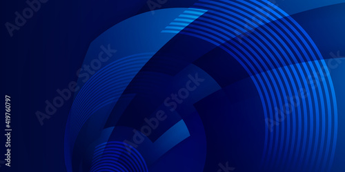 Wallpaper Mural Modern futuristic technology abstract dark blue 3d background. 3D modern wave curve abstract presentation background. Luxury paper cut background. Abstract decoration, golden pattern and lines Torontodigital.ca