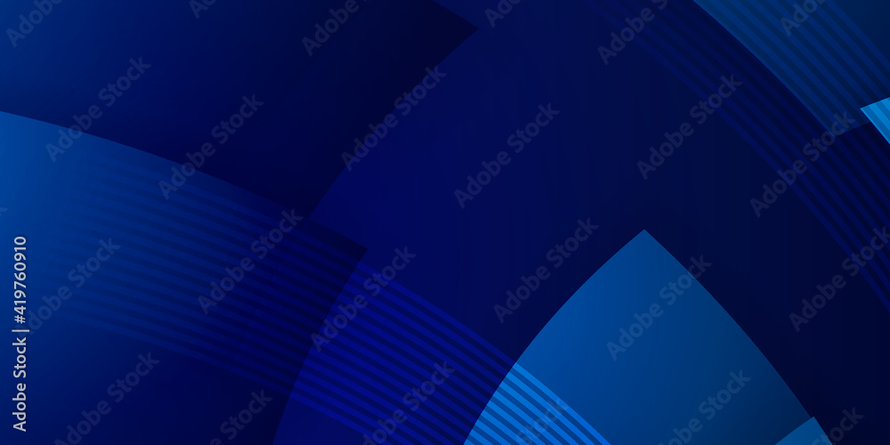 Fototapeta premium Vector Abstract, science, futuristic, energy technology concept. Digital image of light rays, stripes lines with blue light, speed and motion blur over dark blue background 