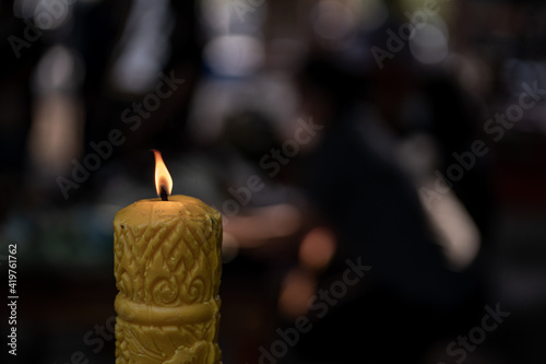 burning candles in the church