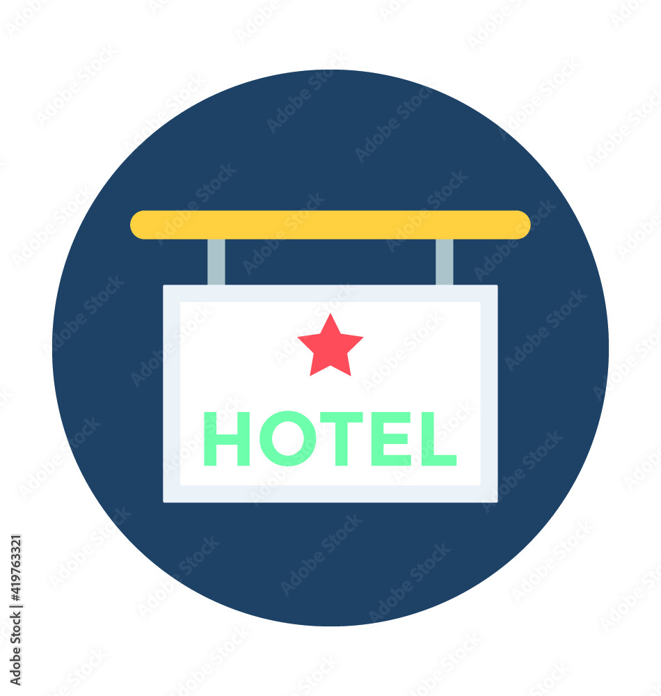 Hotel Signboard Vector Illustration Hotel Signboard Vector Illustration