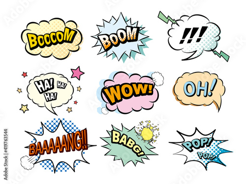 セリフ　吹き出し　コミック　集中線
