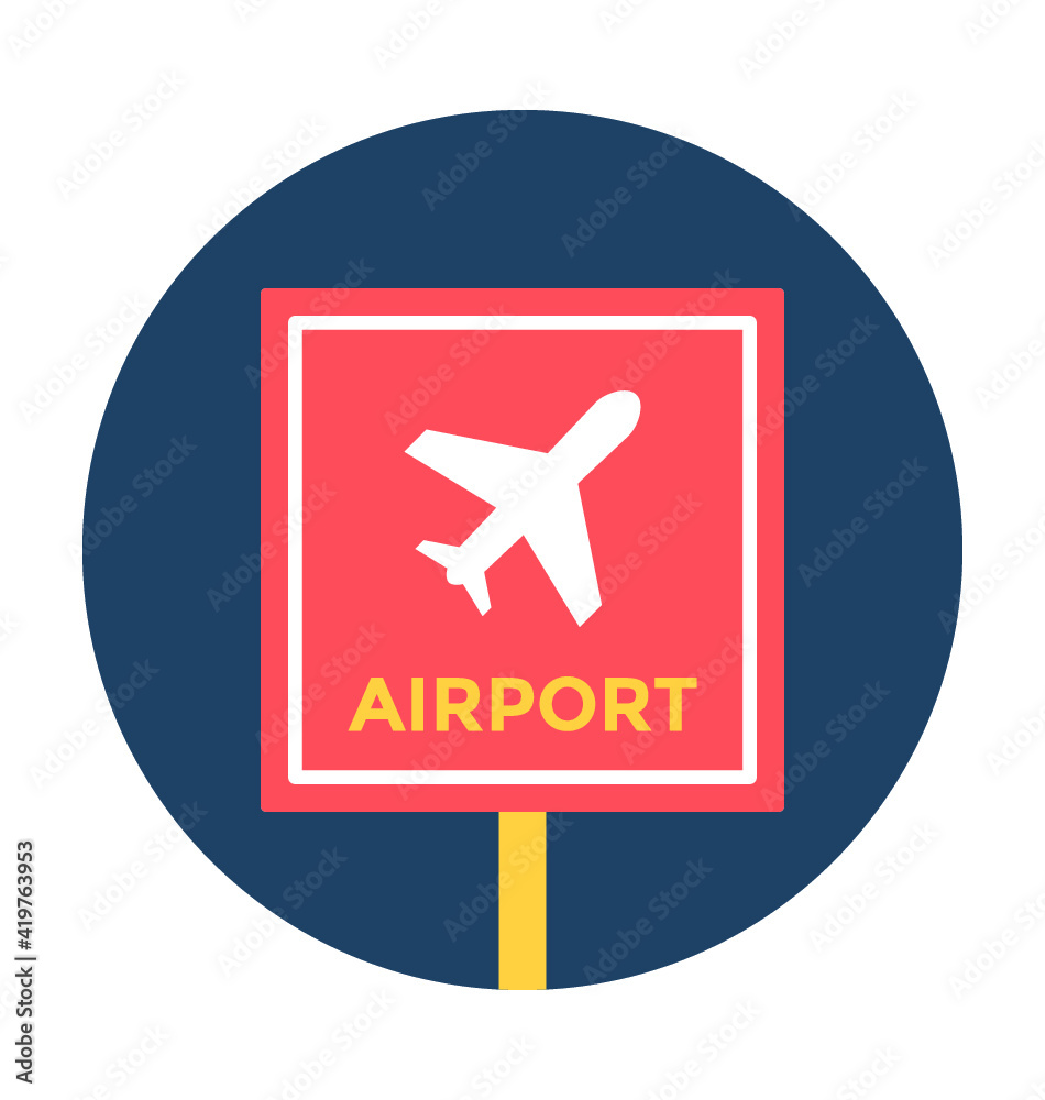 Airport Signboard Vector Illustration