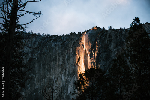 Firefall, Horse Tail Falls, El Capitan, Yosemite National Park photo