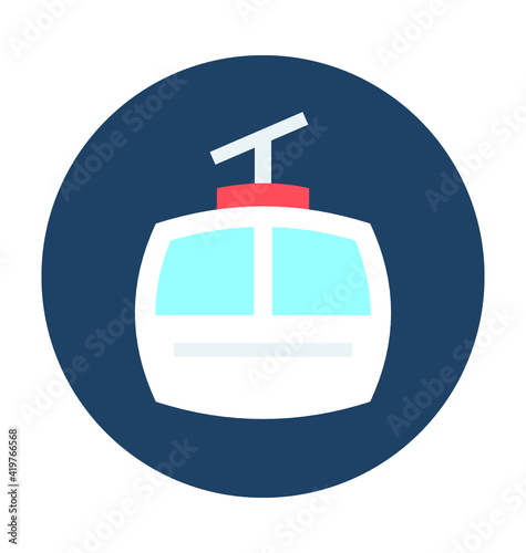 Ropeway Vector Icon