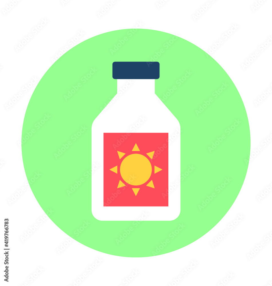 Sun Cream Vector Icon
