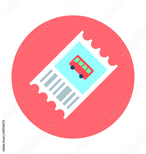 Bus Ticket Vector Icon
