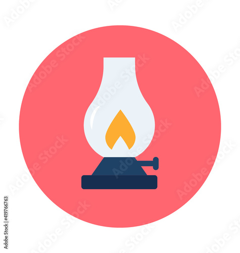Flame Lantern Vector Icon