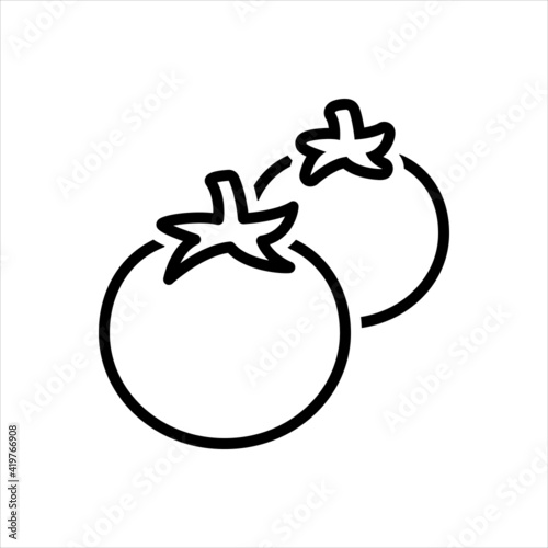 Black line icon for tomatoes