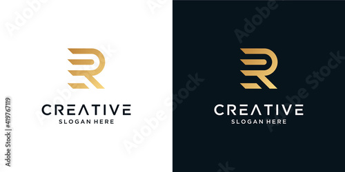 Luxury letter R logo design inspiration