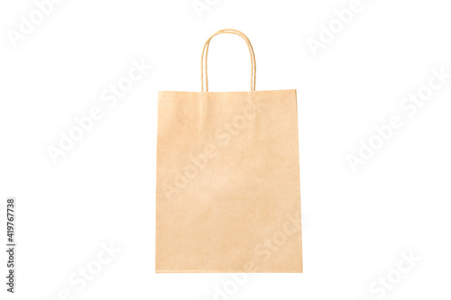 paper brown food delivery bag isolate