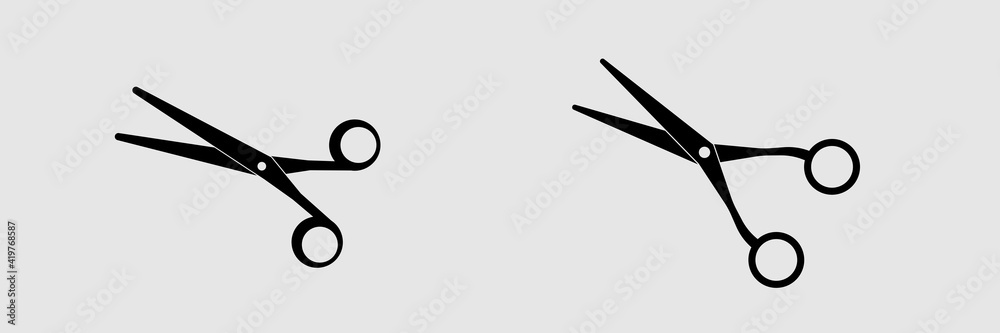 Scissors set. Flat icon style. Collection scissors Scissors set. Flat icon style. Collection scissors