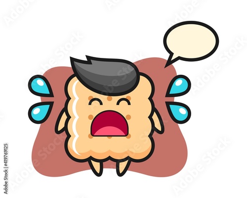 Cracker cartoon illustration with crying gesture