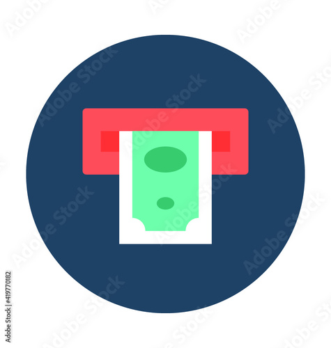 Atm Withdrawal Vector Icon
