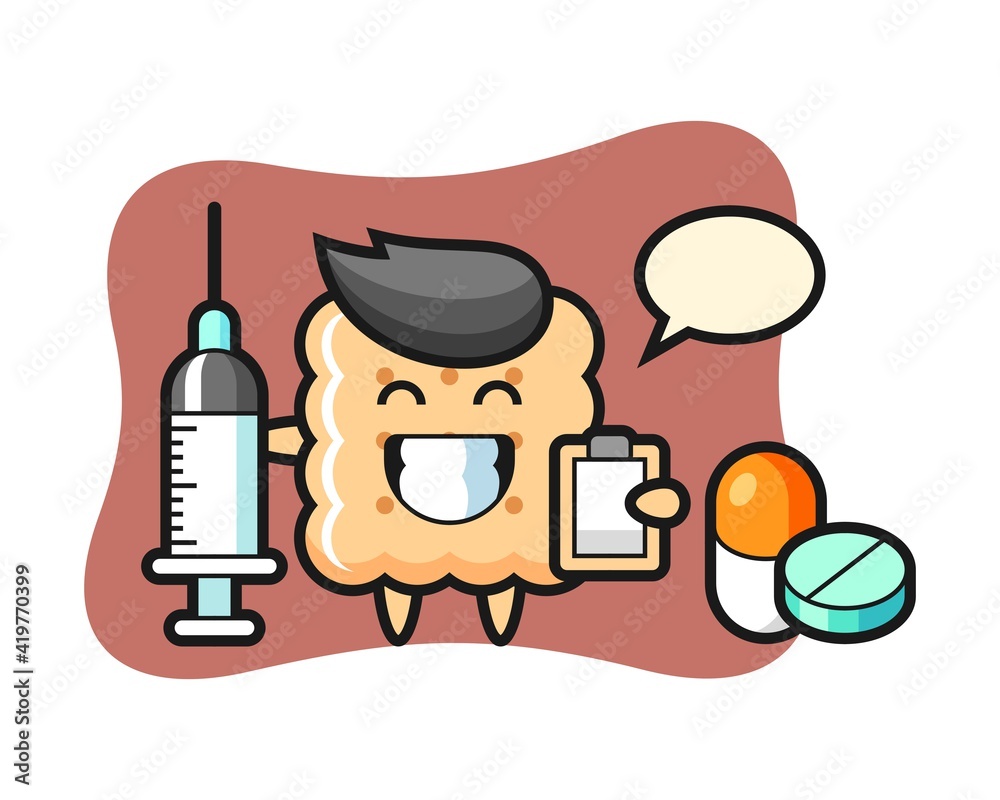 Mascot illustration of cracker as a doctor