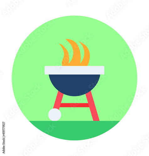 Bbq Grill Vector Icon