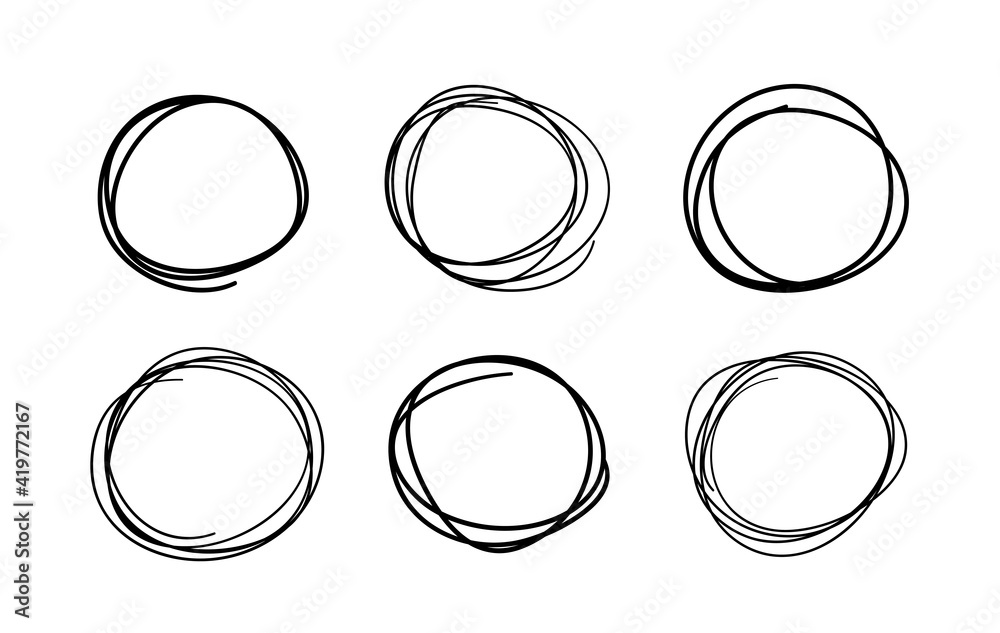 Hand drawn set of objects for design use. Black Vector doodle circles on transparent background. Abstract drawing. Artistic illustration grunge elements Hand drawn set of objects for design use. Black Vector doodle circles on transparent background. Abstract drawing. Artistic illustration grunge elements